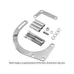 Proflow Alternator Bracket Kit, Steel, Chrome, Front Mount, Short