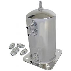 Proflow Fuel Surge Tank Aluminium, 195mm x 108mm Round, 1.5L, Barb & A