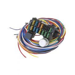 Proflow Wiring Harness, 12-Circuit, Dash Ignition, Fuse Block, Spade