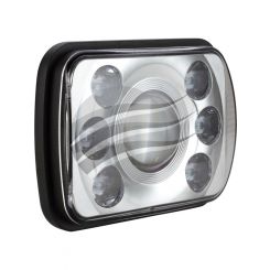 Ignite 7"X5" LED H/Light 9-36V High Low Beam Chrome Face 7Leds 65W