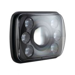 Ignite 7"X5" LED H/Light 9-36V High Low Beam Black Face 7Leds 65W 1800