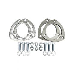 Proflow Collector Rings, 3.00 in., 3-Bolt Flange, Steel, Natural, Pair