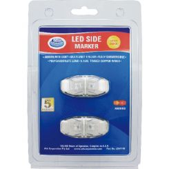 ARK LED Amber Marker Lamp 12/24V 150mm Cable Fully Sealed Blister Pack of 2