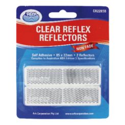 ARK Clear Reflex Reflector Self Adhesive 85mm X 22mm Adr Blister Pack of 2
