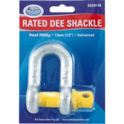 ARK D-Shackle 8mm 5/16 Galvanised 750kg - Blister