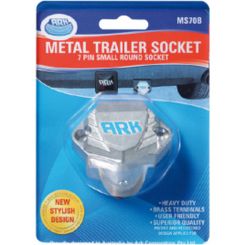 ARK 7 Pin Small Round Trailer Socket Metal Common Tas Qld Nsw Wa Blister Pack
