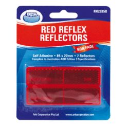 ARK Red Reflex Reflector Self Adhesive 85mm x 22mm Adr Approve Blister Pack of 2