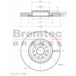 Bremtec Euro-Line Disc Brake Rotor (Pair) 345mm