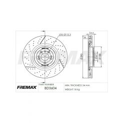 Fremax Brake Rotor (Single) Front For Mercedes Ml63 6.2L Amg W164