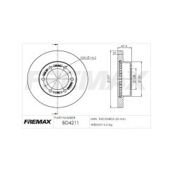 Fremax Brake Rotor (Pair) Front