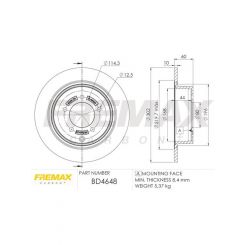 Fremax Brake Rotor (Pair) Rear