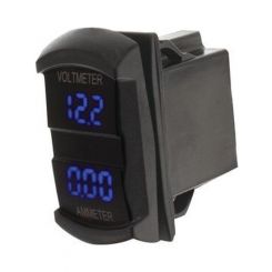 Hulk 4x4 Switch Size Voltmeter & Ammeter 5-30V & 0-10A Blue LED