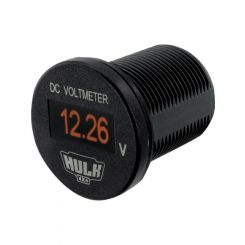 Hulk 4x4 OLED Voltmeter 5-60V Dc 29mm Dia Amber OLED