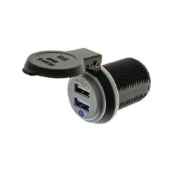 Hulk 4x4 Dual USB Socket 2.4A Each Port Total 4.8A Plastic Cap Blu LED