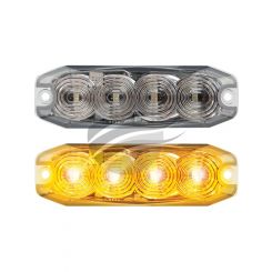 Autolamps Amber 4 Module LED Emergency Lamp 12/24V Flush Mnt 25cm
