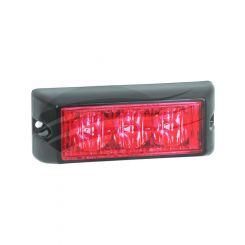 Autolamps Red 3 Module LED Emergency Lamp 12/24V Blk 19cm Lead 2 Strobe
