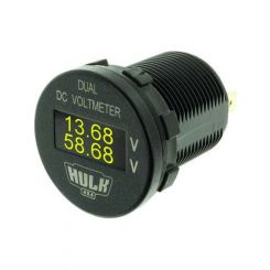 Hulk 4x4 Oled Dual Voltmeter 5-60v DC 29mm Dia Amber