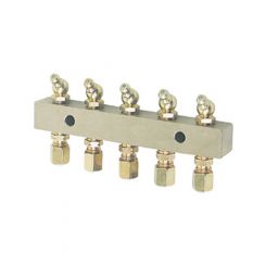 Alemlube Header Block 5 Outlets Comes with 6mm Fittings & Grease Nipples 