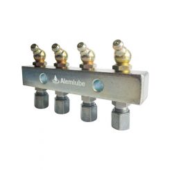Alemlube Header Block 8 Outlets Comes with 6mm Fittings & Grease Nipples