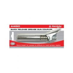 Alemlube Extra Long Quick Release Grease Gun Coupler. 135mm length 