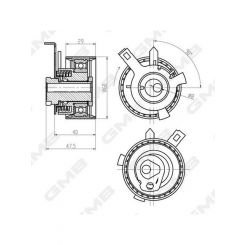 GMB Premium Timing Belt Tensioner Pulley