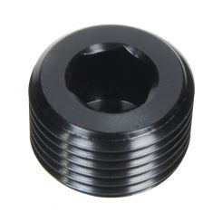 Allstar Fitting Plug 1/4 in NPT Allen Head Aluminum Black Anodize