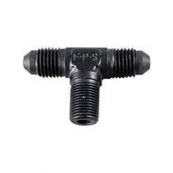 Fragola Adapter Tee 10 AN Male x 10 AN Male x 1/2" NPT Male Black