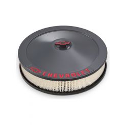 Proform Engine Air Cleaner Kit 14in. Dia Shark Gray For Chevy Red Emblems