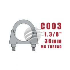 Aunger Zinc Plated U-Bolt Clamp - M8 X 36mm