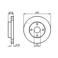 2 x Bosch Disc Brake Rotor 235mm