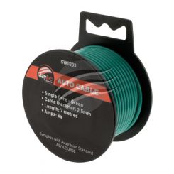 Jaylec Single Core Cable Green 2.5mm x 7m (8/0.32) 5 Amps Hang Type