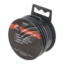 Jaylec Single Core Cable Black 4mm x 4m (23/0.32) 15 Amps Hang Type