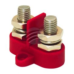 Jaylec Small Base Dual Post Divided M8 Red 45.3 x 43 x 32.5mm