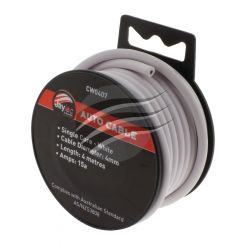 Jaylec Single Core Cable White 4mm x 4m (23/0.32) 15A Hang Type