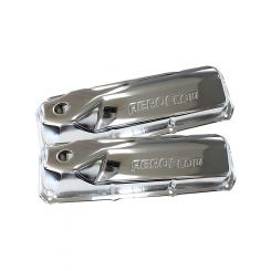 Aeroflow Chrome Steel Valve Covers For Ford 302-351 Cleveland Logo