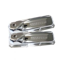 Aeroflow Chrome Steel Valve Covers For Ford 302-351 Cleveland Logo