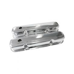 Aeroflow Chrome Steel Valve Covers For SB Chrysler 318-340-360