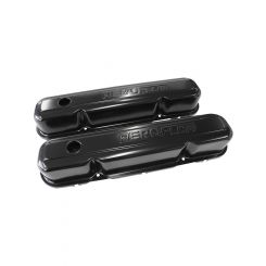 Aeroflow Black Steel Valve Covers For SB Chrysler 318-340-360 Logo