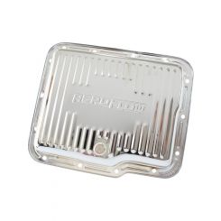 Aeroflow Chrome Transmission Pan For GM, Deep Pan with Drain Plug