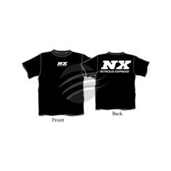 NX Express NX Black T-Shirt with White Logo, Large
