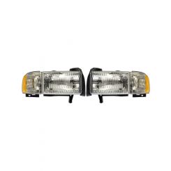 Dorman Headlight Assembly Bulb Included OEM For Dodge Pair