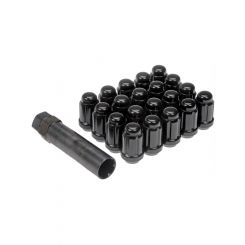 Dorman Lug Nuts Conical Black Seat Spline Drive 1/2-20 RH Pack of 20