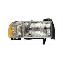 Dorman Headlight Assembly Amber/Clear Lens Chrome Sold Individually