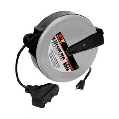 Performance Tool Cord Reel Retractable 25ft. Cord 16 Gauge Black 10A