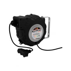 Performance Tool Cord Reel Retractable 40ft. 12 Gauge Black Three 15A