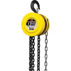 Performance Tool Chain Hoist 1 Ton Capacity Steel Yellow Powdercoated