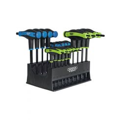Draper Tools Soft Grip T-Handle Hexagon & TX Star End Key Set 20pcs