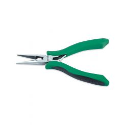 Toptul 6" Electronics Long Nose Pliers Half Round Jaw Serrated Spring