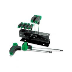 Toptul 8pcs L-Type Ball Point & Hex Key Set Metric