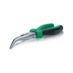 Toptul 6" Bent Nose Pliers Half Round Jaws Serrated